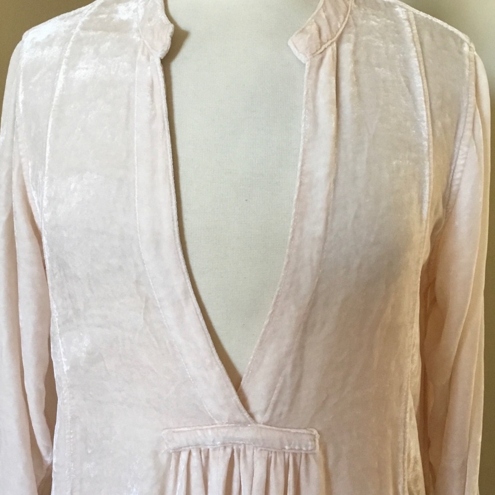 Free People x CP Shades Jacey Blush Pink Velvet Babydoll Tunic Mini Dress - Picture 4 of 9